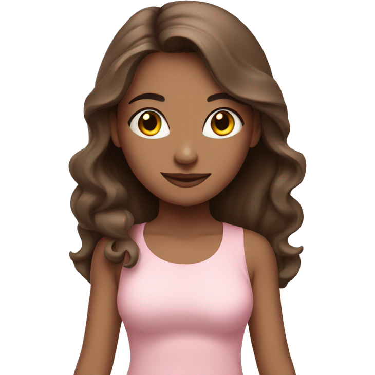 Brunette yoga girl light pink clothes