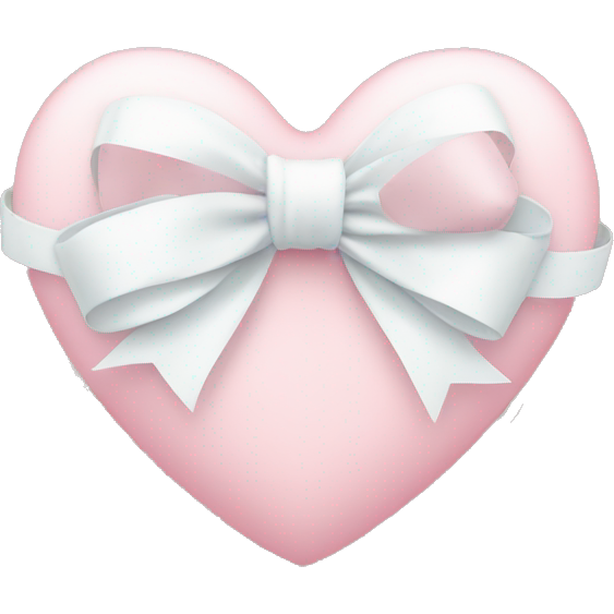 Pastel pink heart with white bow