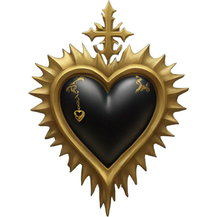 Gothic black and gold holy heart
