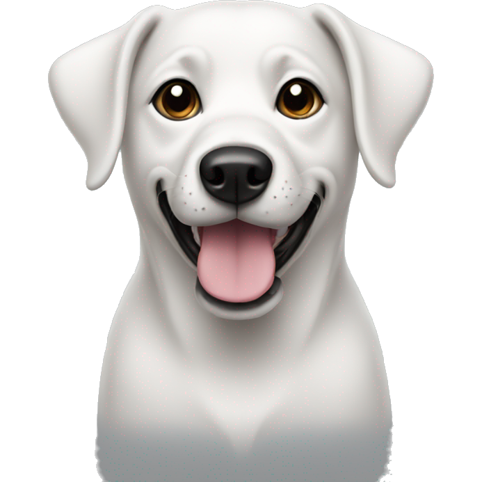 Dog white with black ear