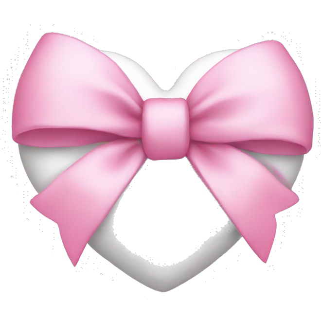 White heart pink bow