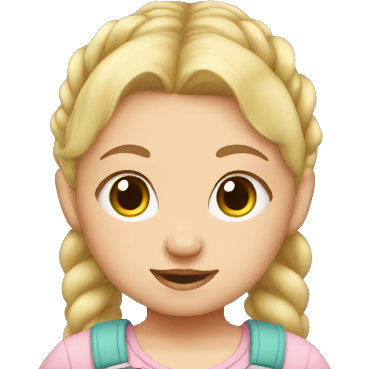 Blonde baby girl with pigtails