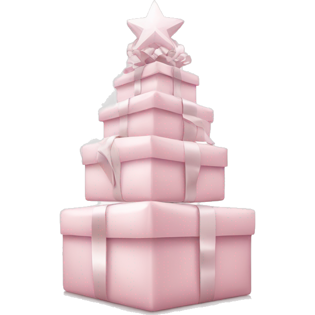 Light pink Christmas gifts under a white Christmas tree