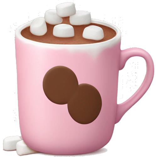 Light Pink mug of hot chocolate with marshmallows