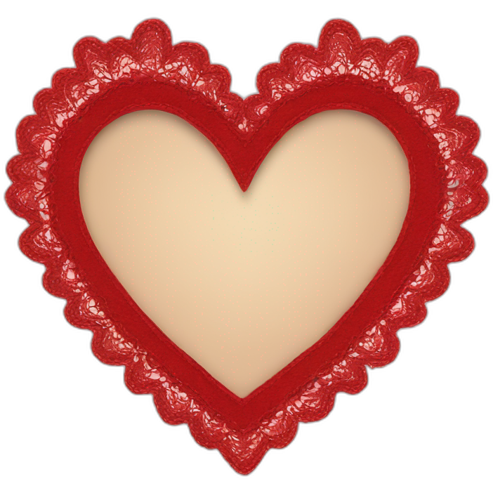 Red lace heart frame