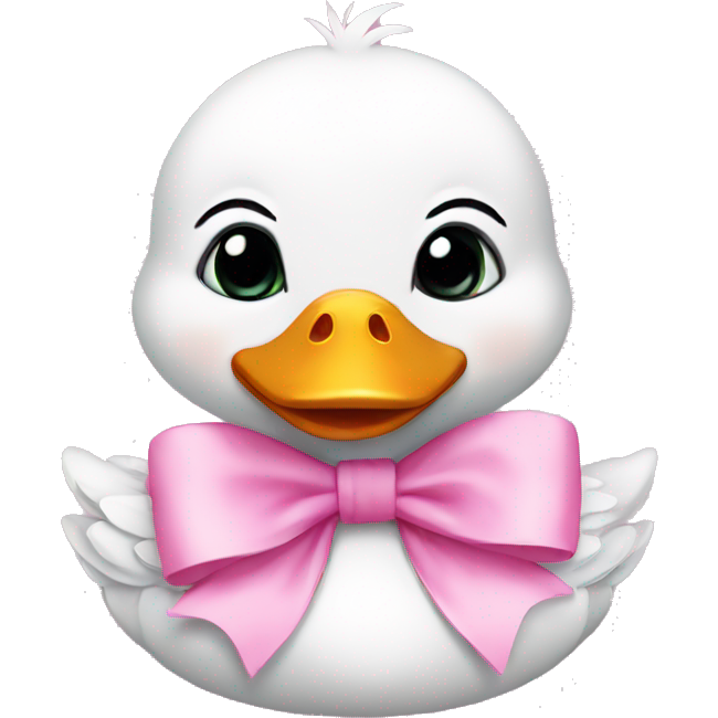 Duck baby with pink bow