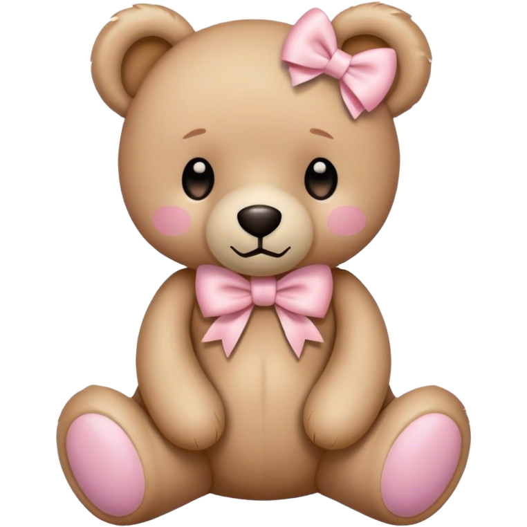 Teddy bear with pastel pink bow
