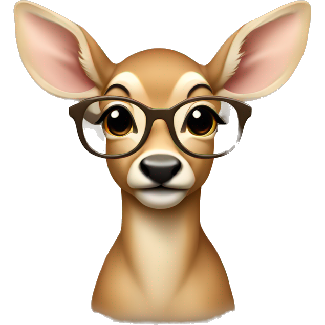 Fawn with translucent beige round glasses