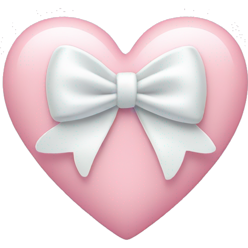 Pastel pink heart with white bow