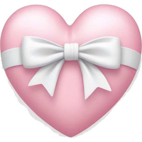 Pastel pink heart with white bow