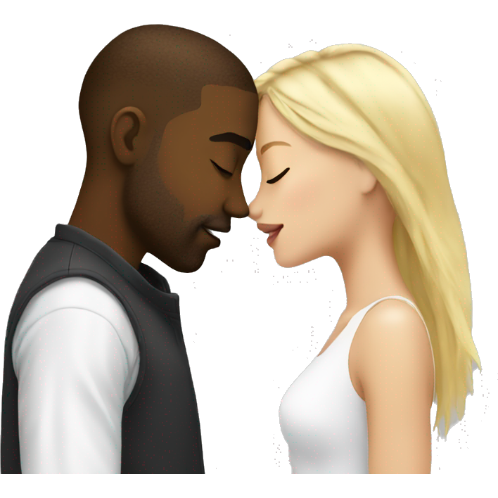 Black man kissing blonde white girl