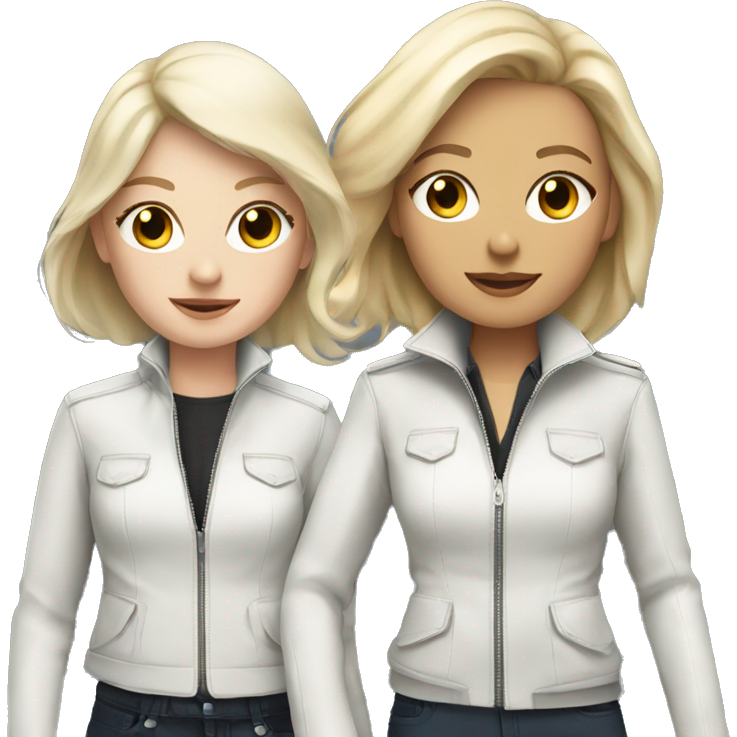Two white girls in stylish jackets