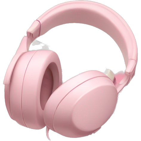Light pink headphones laying on a closed light pink book