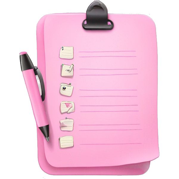 Light pink to do list with pen