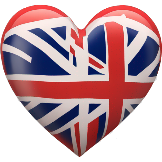 Red heart with the Great Britain flag inside