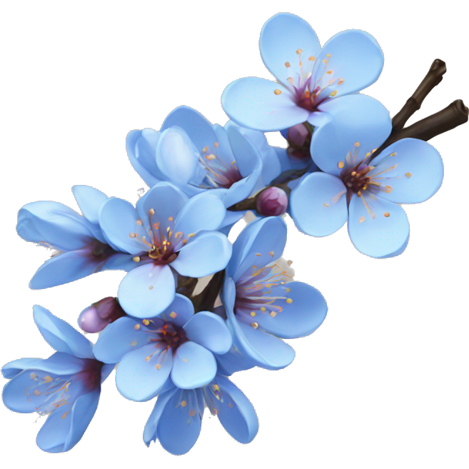 Blue cherry blossoms
