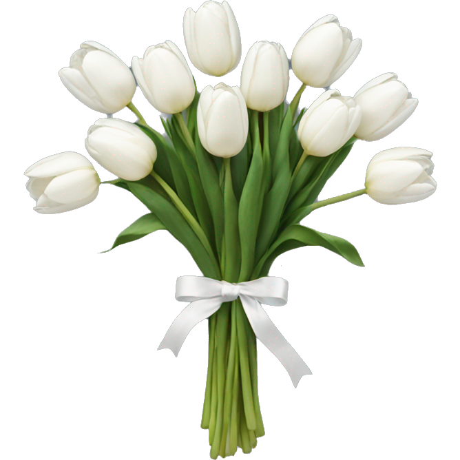 Bouquet of white tulips