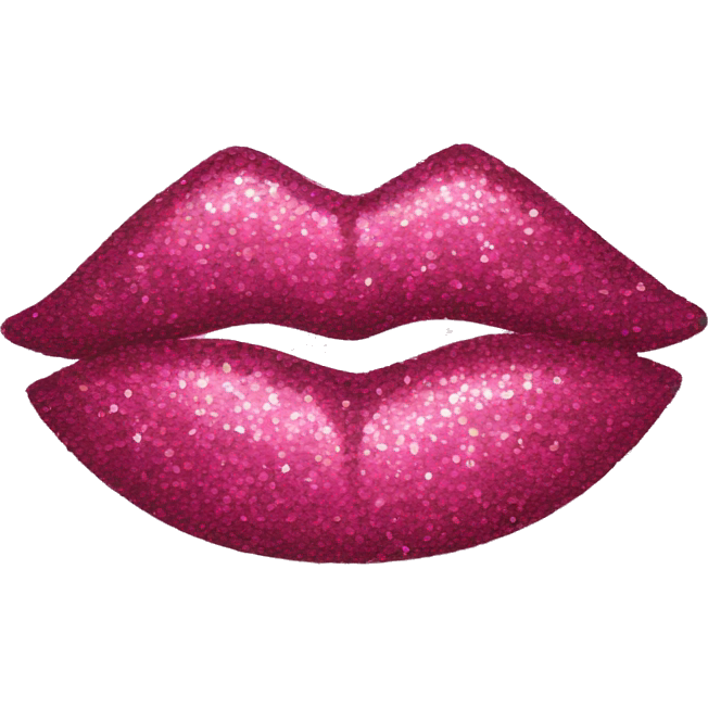 Glittery pink kiss print