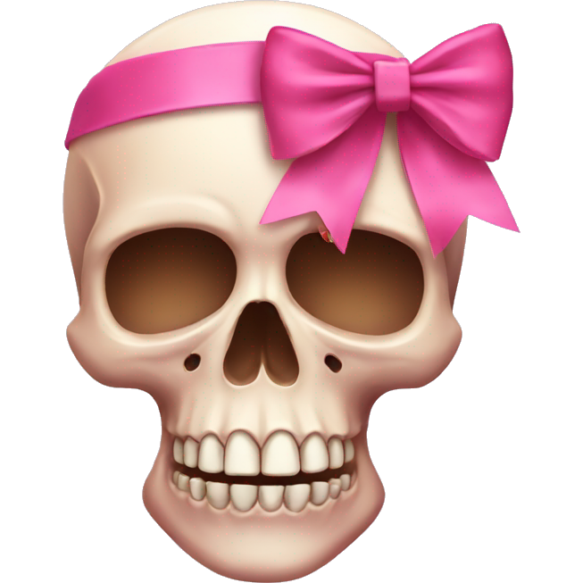 Pink skull with pink bow