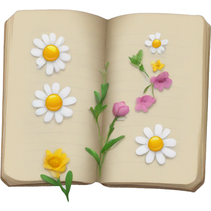 Open journal with flower stickers