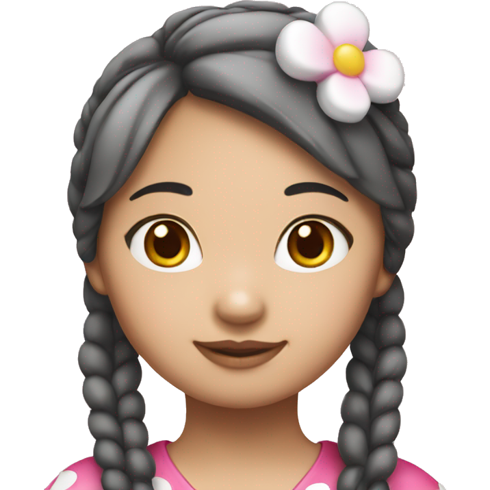 Asian girl dressed in hello kitty