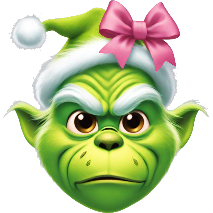 The grinch with a pink bow