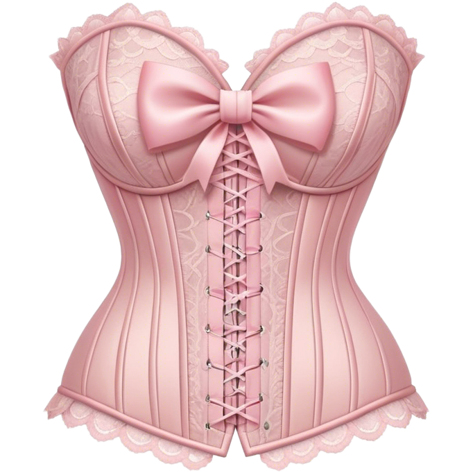 Pastel pink lace corset with bows