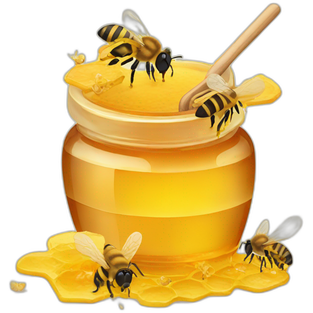 Honey flakes with bees