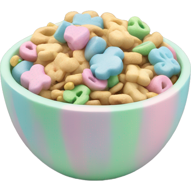 Pastel bowl full of Lucky charms