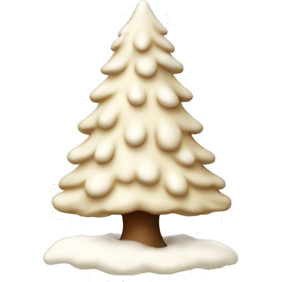 Cream colored Christmas tree with snow