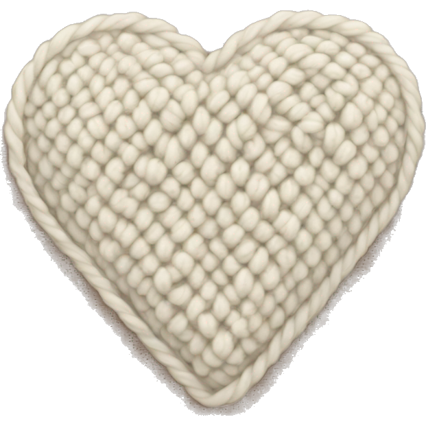 Cream knit heart