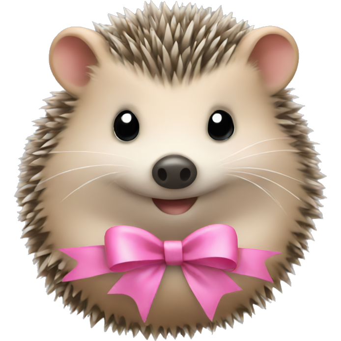 Hedgehog with a pink bow