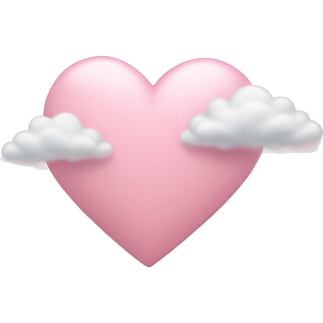 Light pink heart with clouds