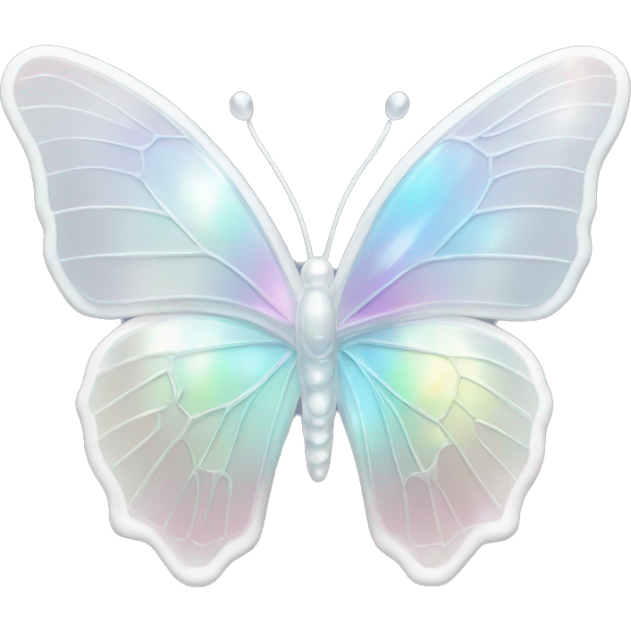 Pastel white iridescent glass crystal butterfly
