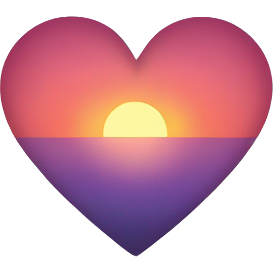 Un corazon con el color del atardecer