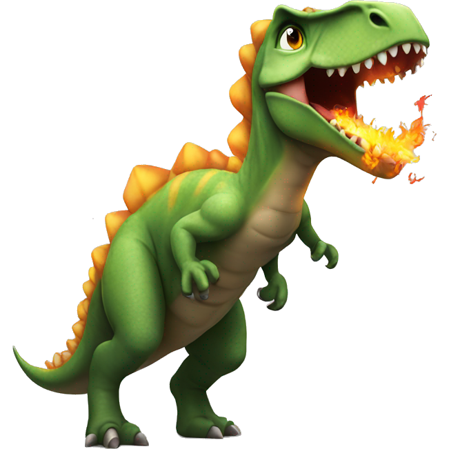 Dinossaur spitting flames