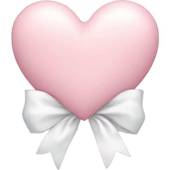Pastel pink heart with white bow