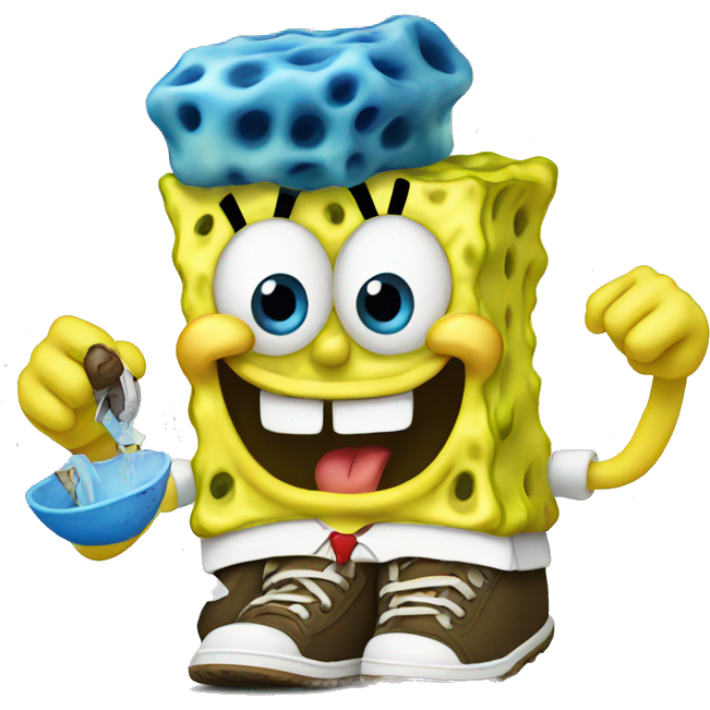 Spongebob eating a shoe