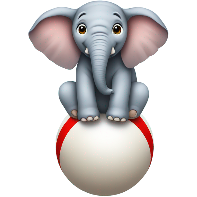An elephant on top of a ball