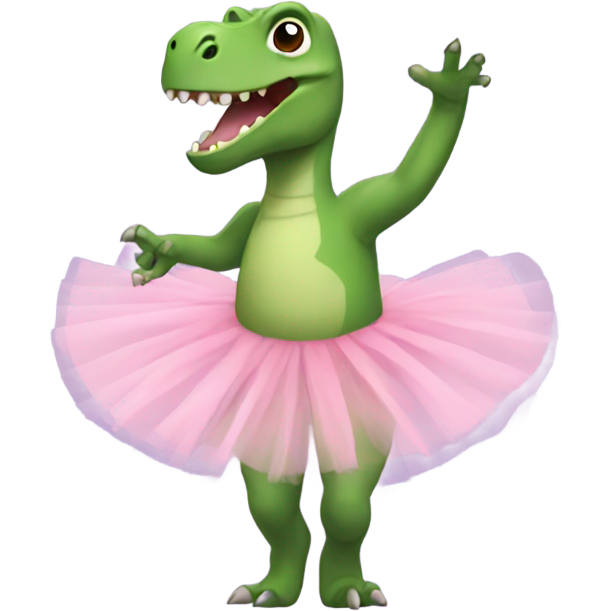 Dinosaur in a tutu doing ballet