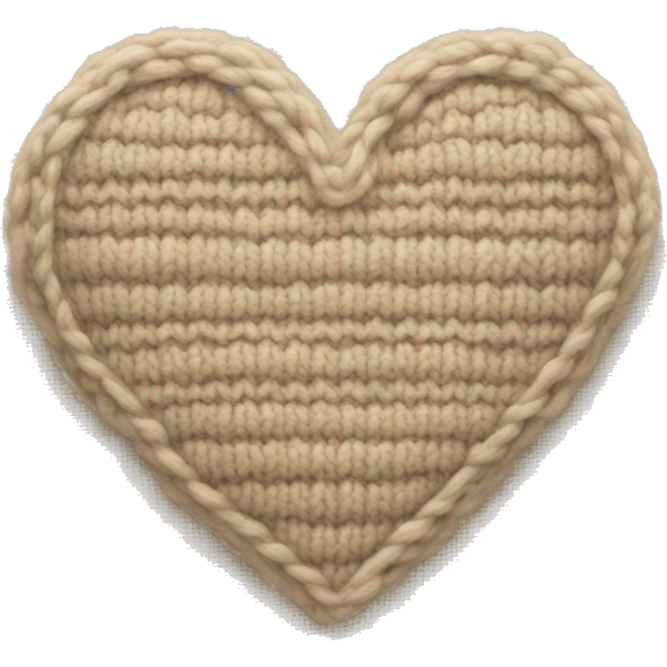 Knitted beige heart
