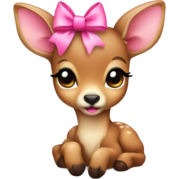 Baby deer with pink bow