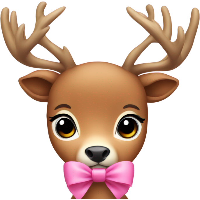 Cute deer with pink bow
