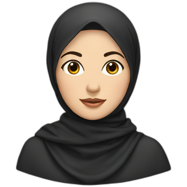 Russian woman with black hair and headscarf