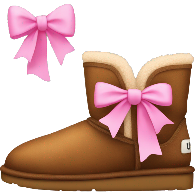 Brown uggs with pink bows