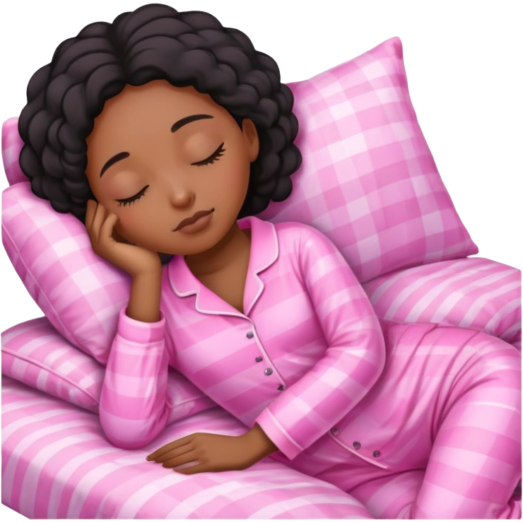Black Hijabi sleeping in pink pyjamas