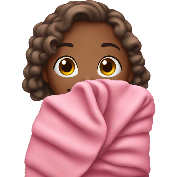 Girl selling pink blanket