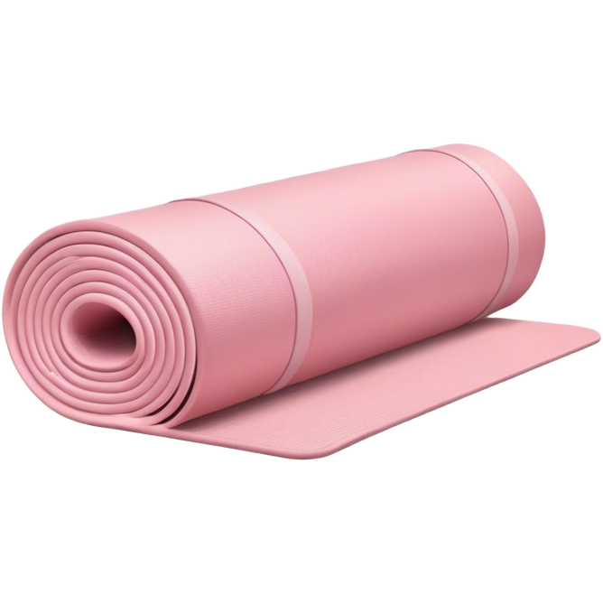 Light pink yoga mat rolled