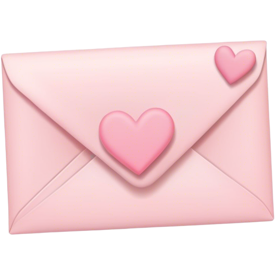 Romantic letter with pastel pink hearts