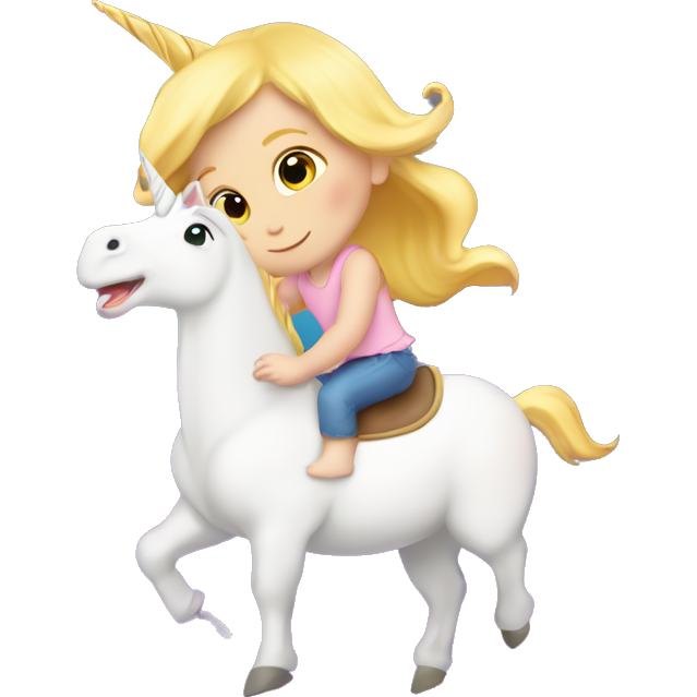 Blonde baby girl riding a unicorn inside of a bucket ￼